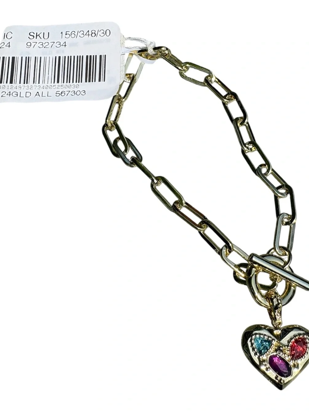 Kendra Scott Penny Gold Heart Chain Bracelet in Multi Mix NWT - Picture 1 of 8